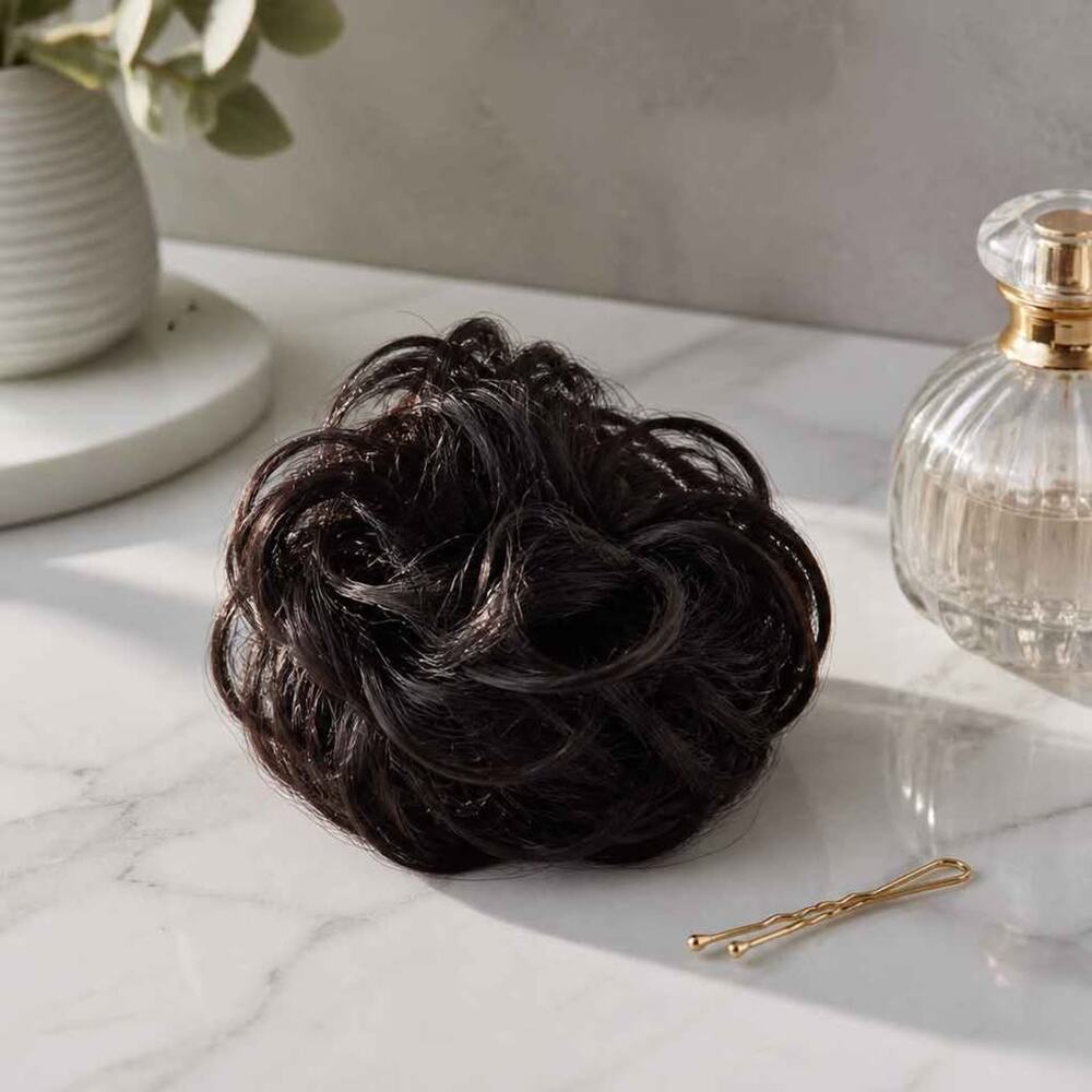 Dark Brown Messy Hair Bun Extension